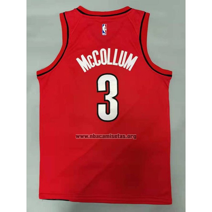 Camiseta Portland Trail Blazers C.j. McCollum NO 3 Statement 2020-21 Rojo